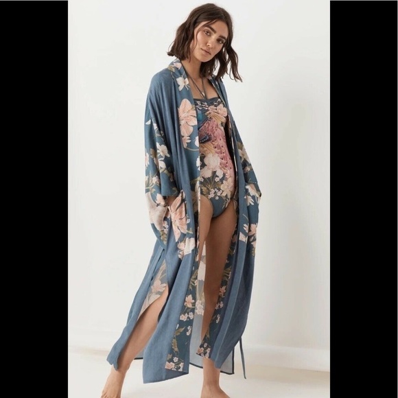 🌸nwot🌸 Vintage Inspired Boho Gypsy Floral Peacock Waterfall Spell Kimo - Picture 12 of 17